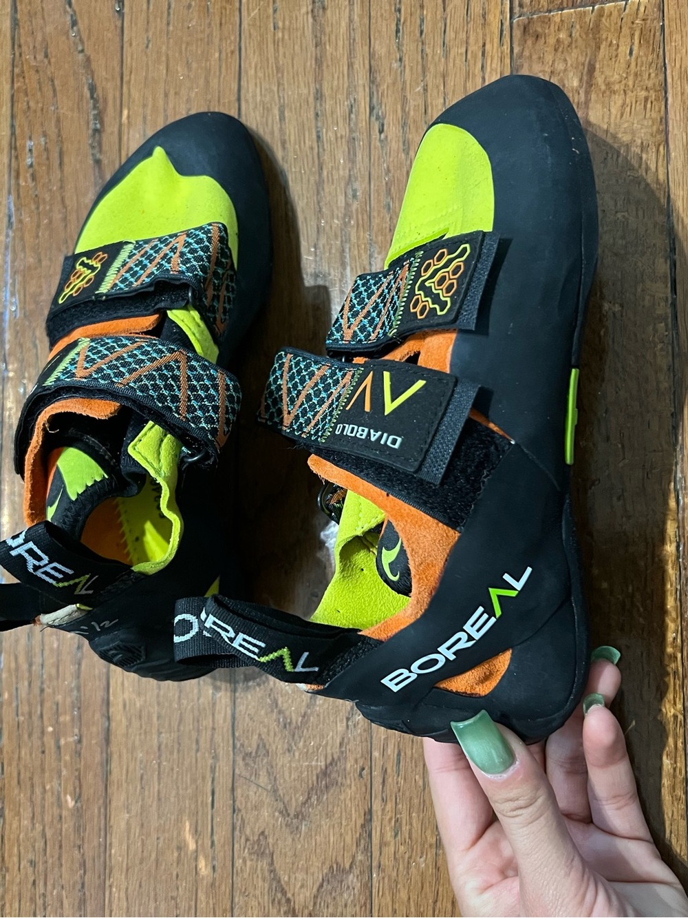 Boreal Diabolo Black, Neon Green & Orange Climbing Shoes